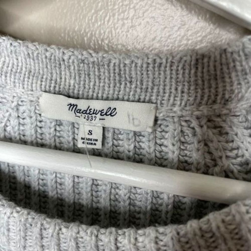 Madewell Gray Ribbed Crewneck Sweater - Picture 2 of 3